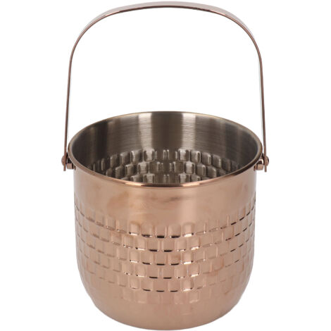 Wine Bucket Double Layer Stainless Steel Insulated Ice Wine Bucket for KTV Bar Dinner Party Rose Gold (1/5)