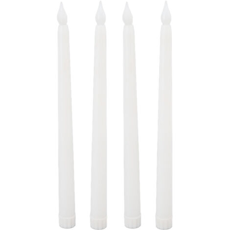 4 Pcs LED Candles Smoke Free Flameless Safe Environmentally Friendly Warm Light Electric LED Taper Candle White (1/5)