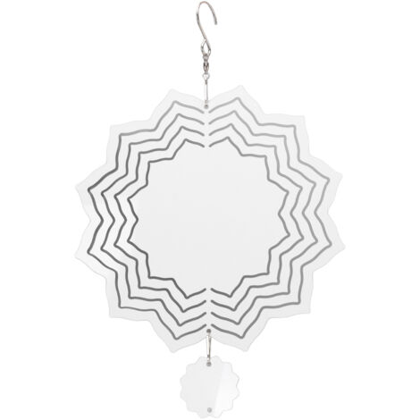 Wind Chime White Simple Delicate Decorative Weather Resistance Ornament for Lamp Tree Wall Lotus Pattern (1/5)