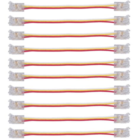 10Pcs LED Light Strip Connectors 3Pin 8mm Safe PC Strong Compatibility COB LED Strip Connectors for Home Party Office (1/5)