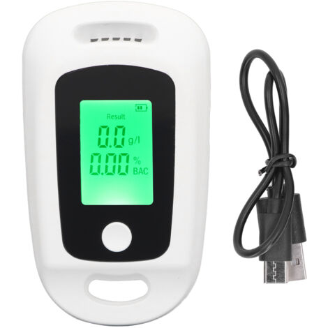 Alcohol Detector USB Rechargeable High Accuracy Portable Breath Alcohol Tester with LCD Screen White (1/5)