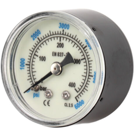 6000 Psi CO2 Pressure Gauge 1/8npt Thread Air Pressure Gauge Double Scale Luminous Carbon Dioxide Meter (1/5)