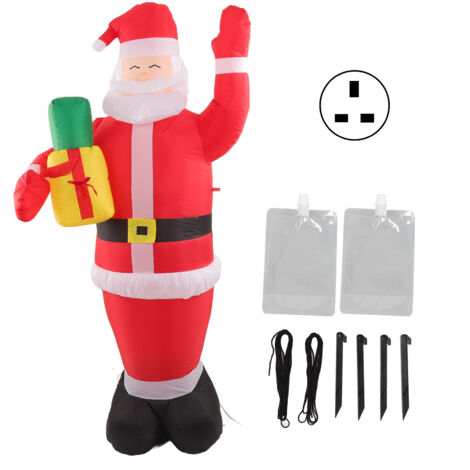 Inflatable Christmas Old Man Model with Gift Bag in Hand LED Growing Inflatable Christmas Man for Outdoor Garden Yard UK 100‑240V (1/5)