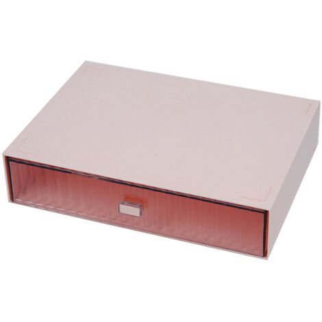 Desktop Drawer Organizer Waterproof Dustproof Plastic DIY Combination Multi Layer Stackable Drawer Storage Case Striped Pink 1 Drawer (1/5)