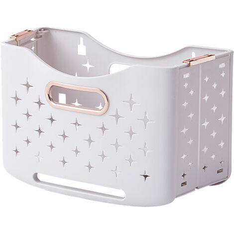 Collapsible Laundry Basket Portable Foldable Laundry Hamper Clothes Storage Organizer Basket for Home Hotel Rose Gold Single Basket (1/5)