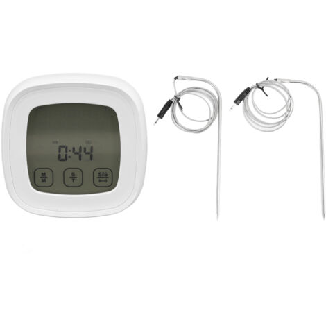 Digital Meat Thermometer with 2 Probes Touchscreen Digital Display Food Cooking Grill Thermometer with Magnet Adsorption (1/5)