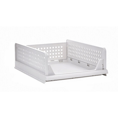 Wardrobe Foldable Storage Basket Layered Divider Drawer Rack Stackable Clothes Organizing Basket 33x43x14cm/13.0x16.9x5.5in (1/5)