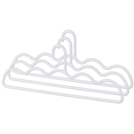 3Pcs Clothing Notched Hanger Non Slip No Marking Household Thickened Garment Coat Hanger for Bed Sheet White (1/5)