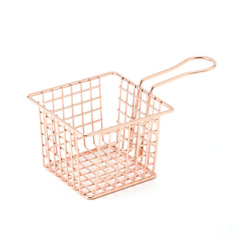 Fryer Basket Iron French Fry Holder Frying Strainer with Handle for Restaurant Home Rose Gold (1/5)