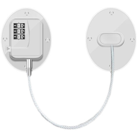 Refrigerator Lock Combination Design Strong Metal ABS Multifunction Freezer Lock for Cabinet Window Door FQ1 White (1/5)