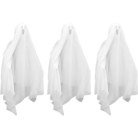 3Pcs Halloween Hanging Ghosts Glowing in The Dark 2 Layers Easy Installation Flying Ghosts for Party Indoor Decoration (1/5)