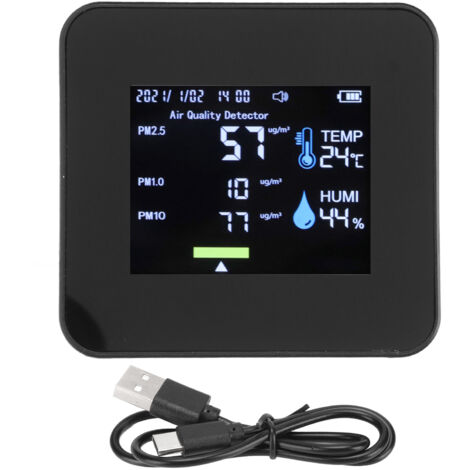 CO2 Meter 9 in 1 USB Rechargeable Portable Real Time Monitoring 5V 1A Pm2.5 Detector for Pm1.0 Moisture Level PM10 (1/5)