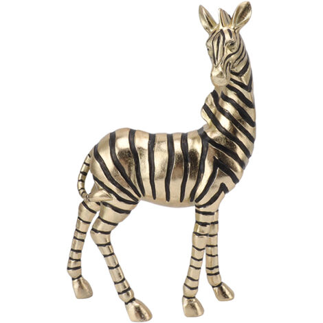 Resin Zebra Statues Gold Vivid Slip Resistant Compact Simulated Animal Statues for Home Decoration (1/5)