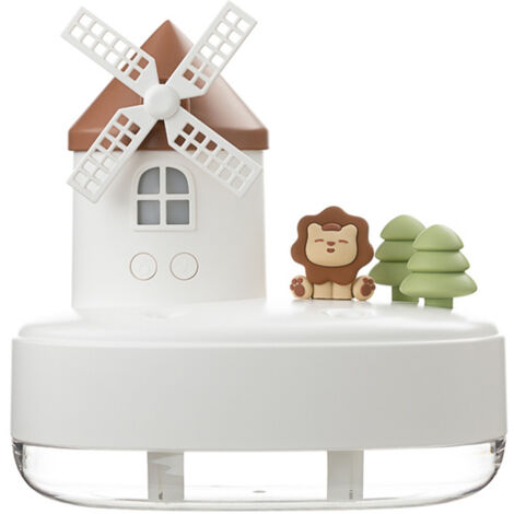 Humidifier Music Box with Warm Night Light Dual Spray Wireless Small Table Humidifier for Bedroom Office White (1/5)