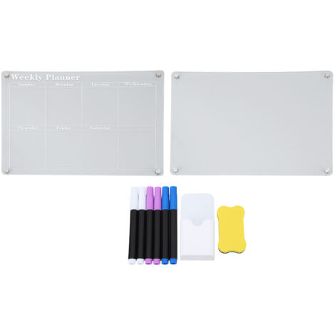 15.7 X 11.8in Magnetic Dry Erase Calendar Acrylic Clear Planner Board For Fridge Refrigerator Weekly Plan Board + Blank Board (1/5)
