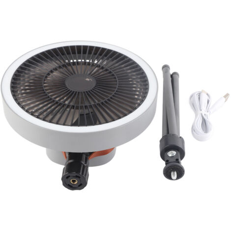 Portable USB Rechargeable Tripod Fan Outdoor Camping Tripod Fan for Outdoor Camping Tent Gray (1/5)