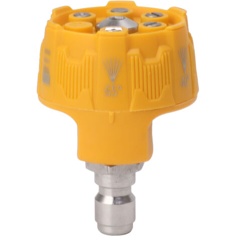 Pressure Washer Spray Nozzle 6 in 1 Multifunctional Adjustable Nozzle 1/4 Plug Interface Connect Tip Yellow (1/5)