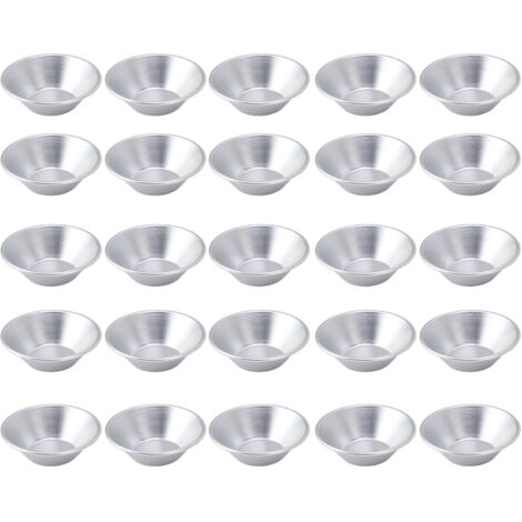 25Pcs Aluminum Egg Tart Molds Small Tart Pie Tin Mini Cupcake Cake Muffin Cookie Mold Baking Cups for Baking (1/5)