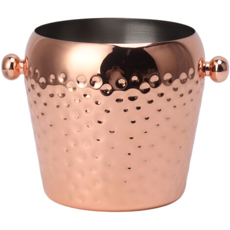 Ice Bucket Stainless Steel Mini Insulated Frozen Container for Bar Wine Champagne 1L Rose Gold (1/5)