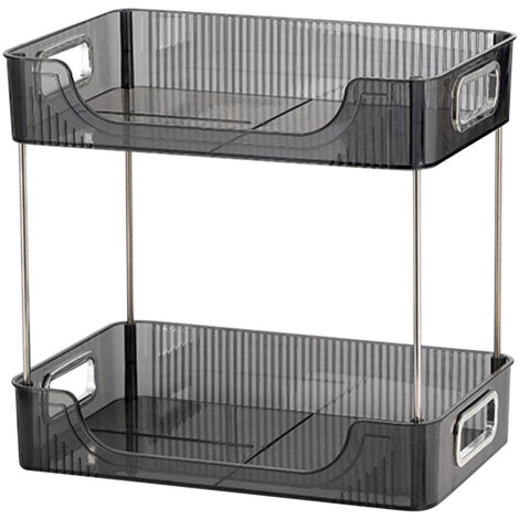 Desktop Organizer 2 Tier Ample Space Modern Storage Rack Shelves for Office Bedroom Home Decoration Grey (1/5)