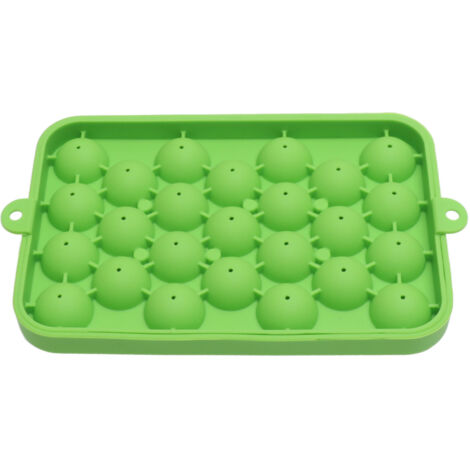 25 Grid Ice Cube Tray Easy Release Silicone Ice Ball Maker Mold Mini Round Ice Sphere Tray with Lid Green (1/5)
