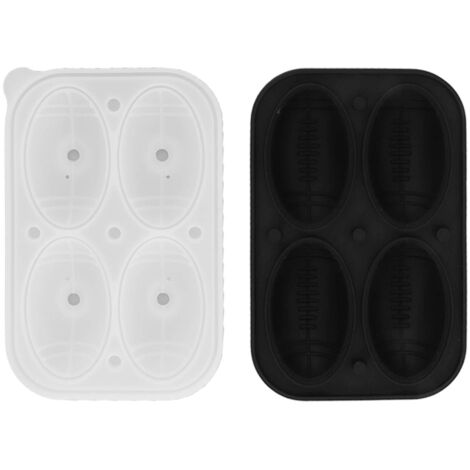 2Pcs Silicone Ice Cube Molds Fun Shapes Round Sphere Ball Mold for Whiskey Cocktails Game Day Rugby (1/5)