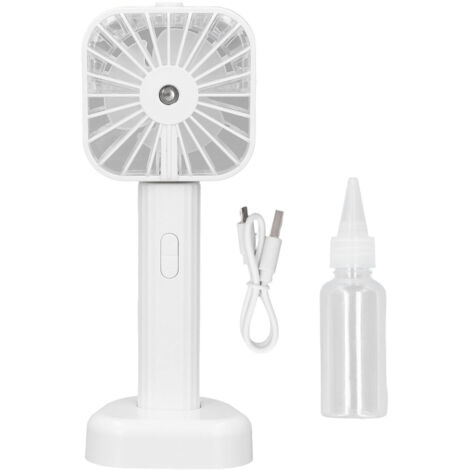 Hand Held Misting Fan Portable Battery Operated USB Rechargeable Quiet Spray Cooling Fan for Travel Outdoors White (1/5)