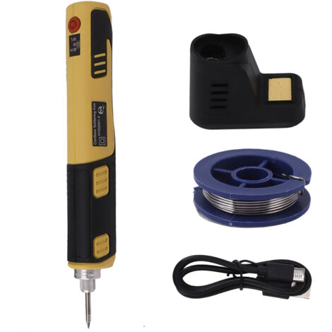 Portable Cordless Soldering Iron Kit Cordless Soldering Iron with Rechargeable Lithium Ion Battery Yellow (1/5)