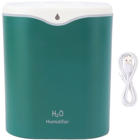 2L Cool Mist Humidifier Quiet 2 Mist Modes USB Portable Aromatherapy Humidifier with Color Light for Bedroom Home Green (1/5)