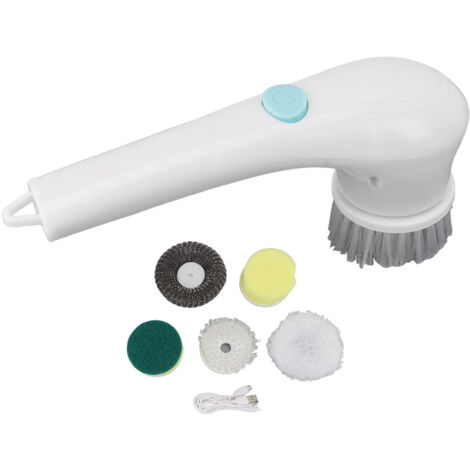 Handheld Electric Cleaning Brush Multifunctional with 5 Replacement Brush Heads Cordless Handheld Scrubber for Dish Sofa Carpet Kitchen Bathroom (1/5)