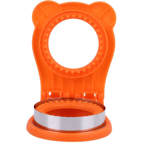 Sandwich Cutter Mold Manual Cake Bread Cutter Sealer Tool Round for Kitchen Cooking Orange (1/5)