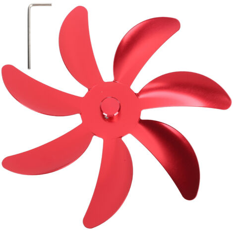 Stove Fan Aluminum Alloy Blade 7 Blades Easy Installation Universal Fireplace Fan Blade Replacement for Fireplace Fan Red (1/5)