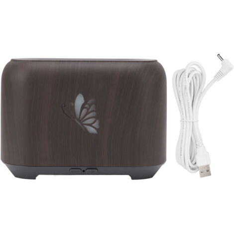 150ml Flame Diffuser Humidifier Prevents Dryness Silent Operation Wood Grain Humidifier with 7 Color Lights for Bedroom Office Deep Grain (1/5)