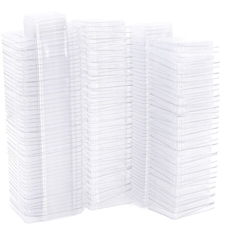 100PCS Wax Melt Molds Calmshell PET Separate Transparent Hanging Hole Empty Wax Melt Container for DIY Candles Chocolate Rectangle (1/5)