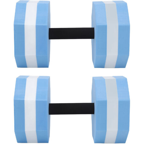 2Pcs High Density EVA Foam Dumbbell Set Aquatic Exercise Dumbbells for Men Women Indoor Swimming Pools Aerobic Fitness Rehabilitation Training Diamond Shaped Blue White Blue (1/5)