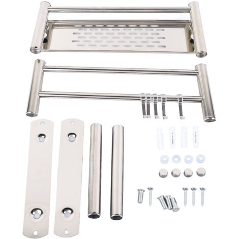 Bathroom Floating Shelves Stainless Steel Thicken Single Layer 40cm Shower Towel Rack for Towel Bath Products (1/5)