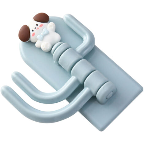 Self Adhesive Hanger Punch Free Rotating 3 Hooks Cute Animal Wall Door Holder for Keys Dog (1/5)