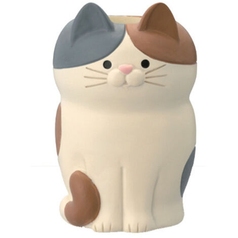 Cat Ornament Multifunctional Phone Tablet Glasses Pen Holder Desk Decoration for Home Squat Tri Colored Cat (1/5)