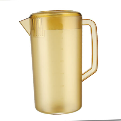 Water Pitcher PC Plastic High Temperature Resistance Frosted Kettle Mix Drinks Water Jug with Scale and Lid for Lemonade Beverage Ice Tea Dark Brown 5000ml (1/5)
