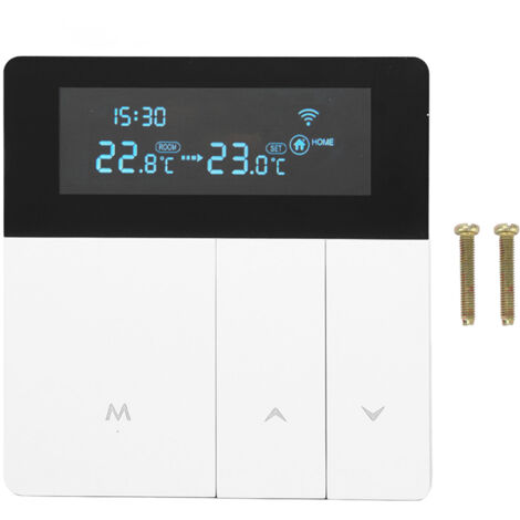 16A Smart Color Thermostat Programmable Smart Electric Heating Thermostat for Home Offices Shopping Malls Hotels AC 90V‑240V White WiFi Style