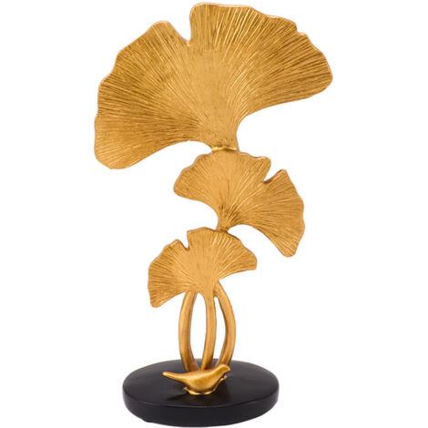 Leaf Decoration Resin Anti Slip Anti Fade Modern Desktop Leaves Ornament Model for Living Room Hallway Gold (1/5)