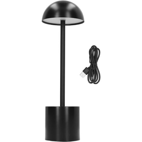 Cordless Table Lamp 2000mAh Rechargeable LED 3 Color Dimming USB Desk Lamp for Home Livingroom Restaurant Black (1/5)