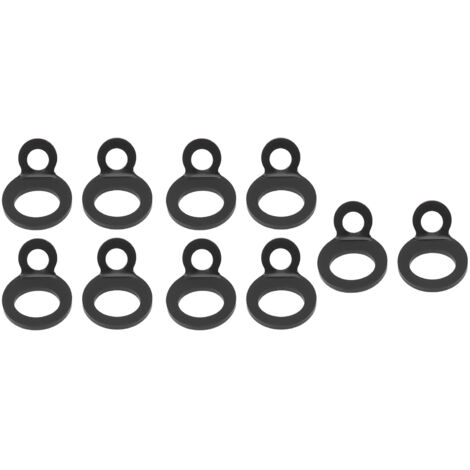 10PCS O Type Anchor Hooks Black Stainless Steel Tie Down Strapping Rings for Trailer Bike Truck (1/5)