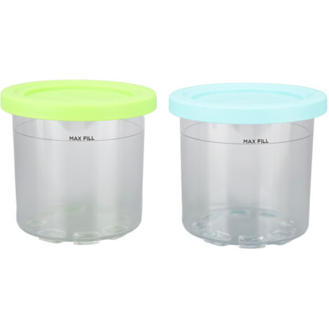 2PCS Ice Cream Pints Cup 600ml Ice Cream Container Storage Jar for Ninja NC299AMZ NC300s Blue and Green