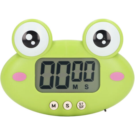 Cartoon Digital Timer ABS Portable Lightweight Simple To Use Cute Cartoon Timer for Kitchen Cooking Green Frog (1/5)