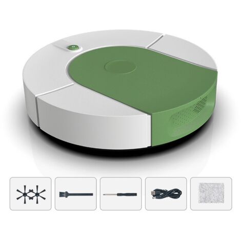 Robot Vacuum Cleaner Strong Suction Automatic USB Rechargeable Sweeping Robot for Ceramic Tiles Hard Floors Green (1/5)
