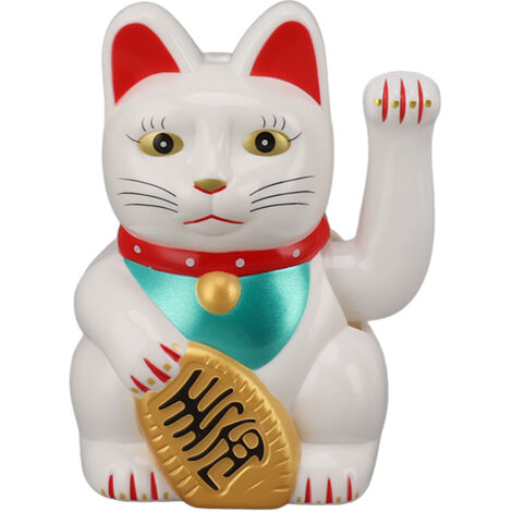 Home Desktop Solar Energy Waving Arm Fortune Cat 5in Lucky Fortune Cat for Home Car White (1/5)