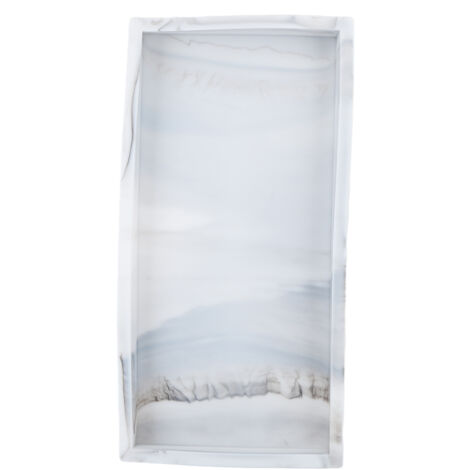 Silicone Storage Tray Silica Gel Kitchen Sorting Plate Tray Cosmetics Organizer Tray for Bathroom Dressing Table Marble Color Small Size (1/5)
