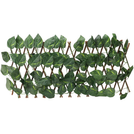 Artificial Hedges Fence Simulation Expandable Sun Protection Waterproof Artificial Topiary Hedge Plant for Garden Epipremnum Aureum Leaves (1/5)
