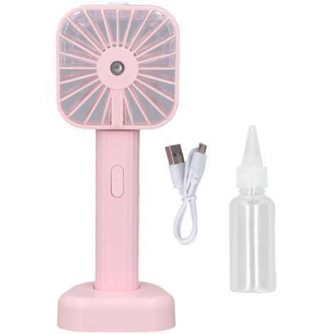 Hand Held Misting Fan Portable Battery Operated USB Rechargeable Quiet Spray Cooling Fan for Travel Outdoors Pink (1/5)